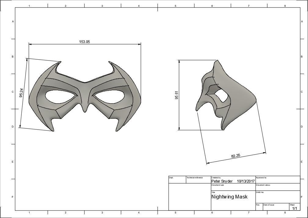 Nightwing Chest Armor with Free Mask 3D print model_6