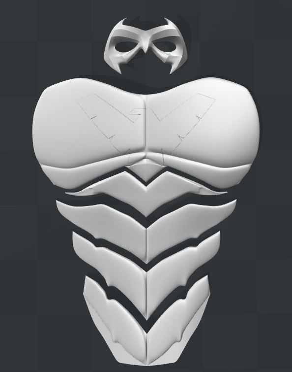 Nightwing Chest Armor with Free Mask 3D print model_4