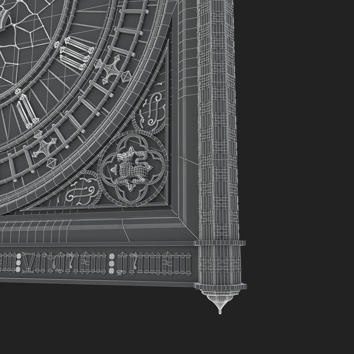 Big Classical Clock Luxury 3D model_18