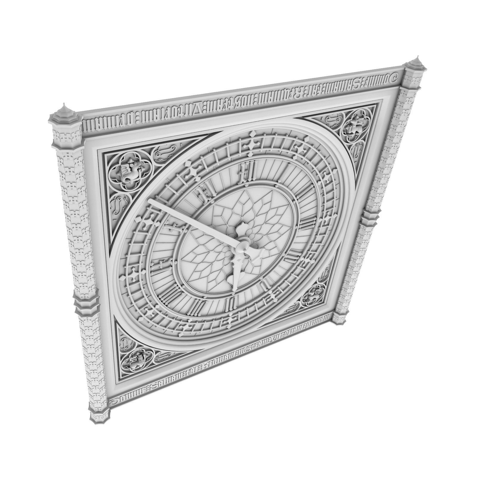Big Classical Clock Luxury 3D model_16