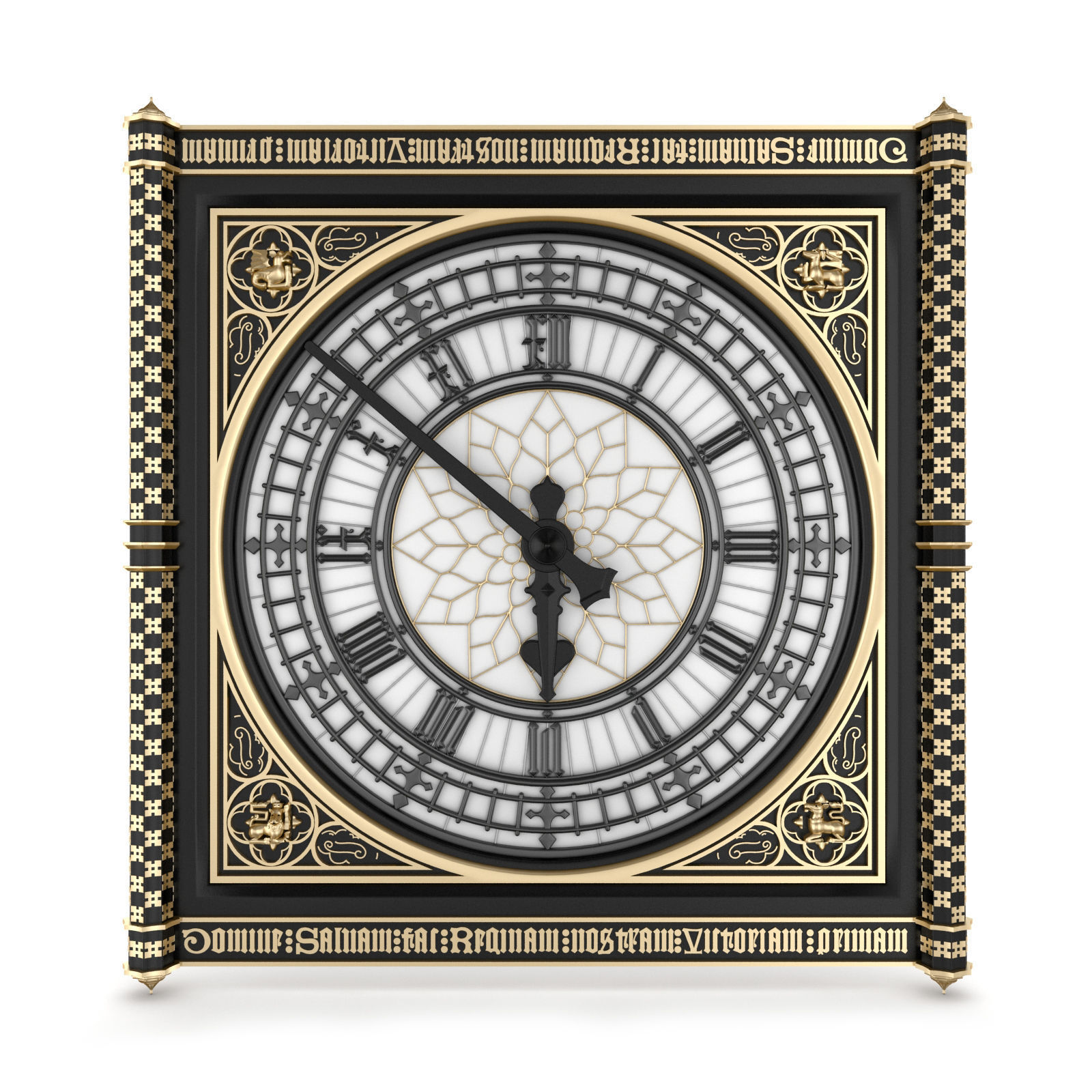 Big Classical Clock Luxury 3D model_4