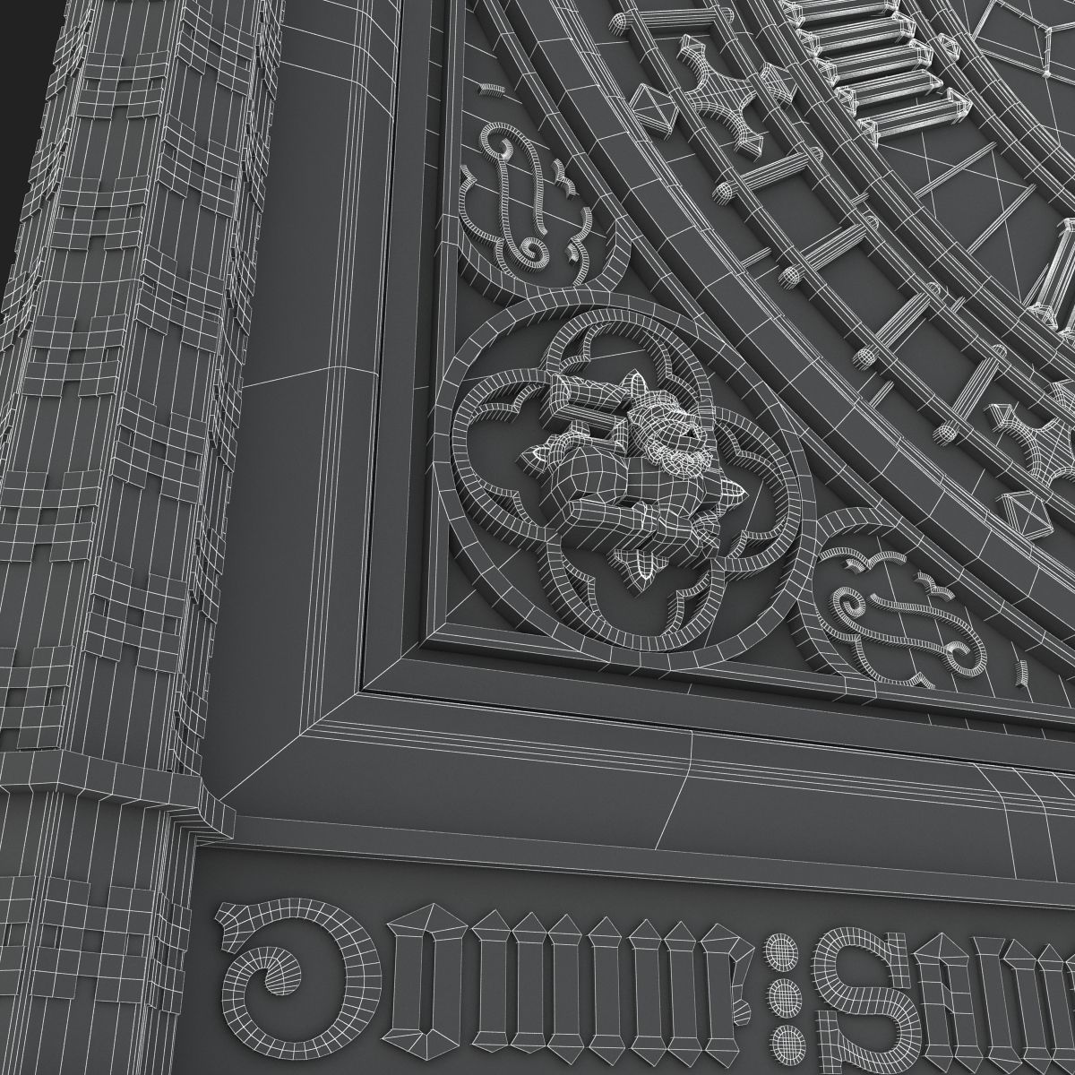 Big Classical Clock Luxury 3D model_20