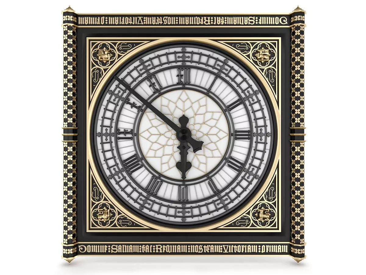 Big Classical Clock Luxury 3D model_0