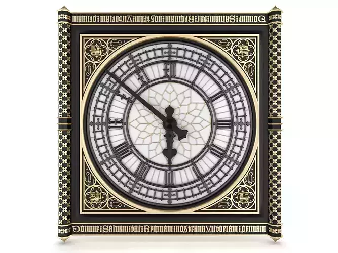 Big Classical Clock Luxury 3D model