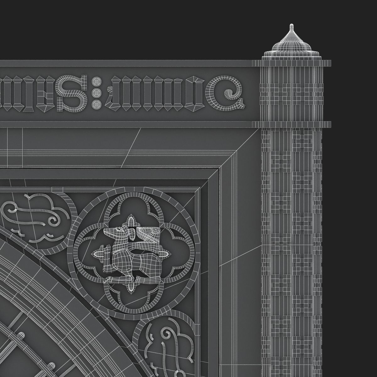 Big Classical Clock Luxury 3D model_21