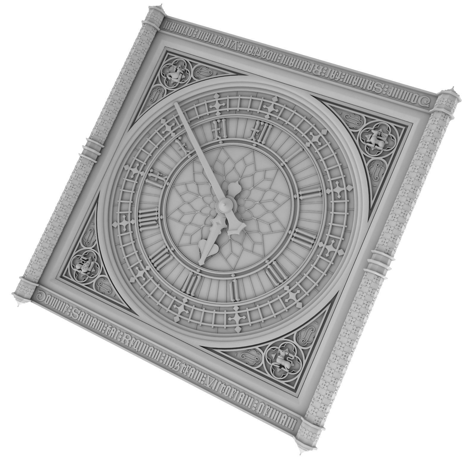 Big Classical Clock Luxury 3D model_9