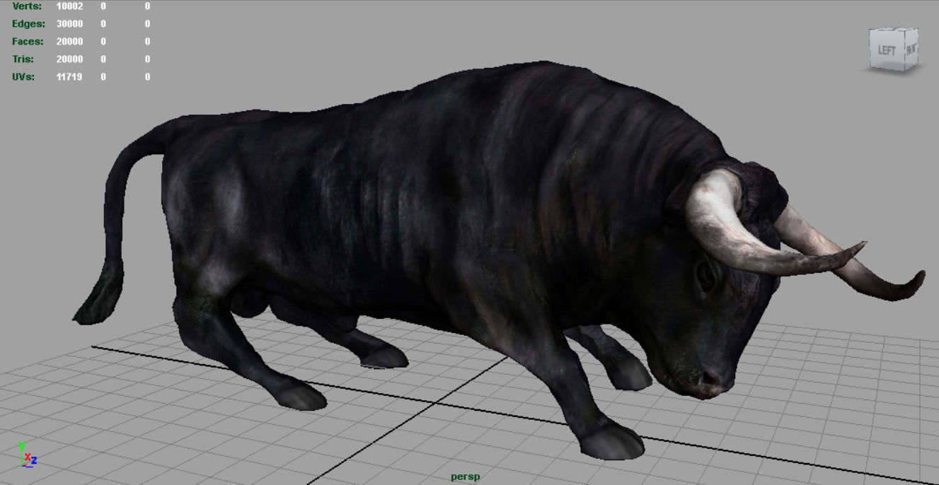 Spanish Bull Low-poly 3D model_2