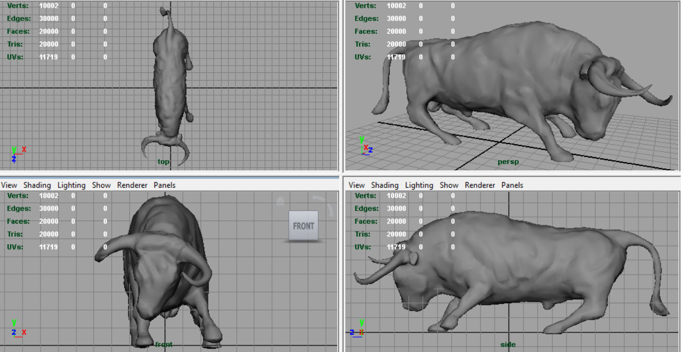 Spanish Bull Low-poly 3D model_6