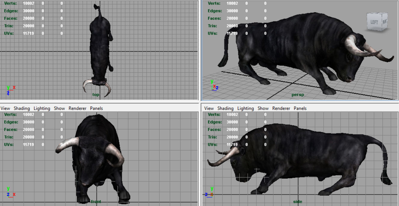 Spanish Bull Low-poly 3D model_7
