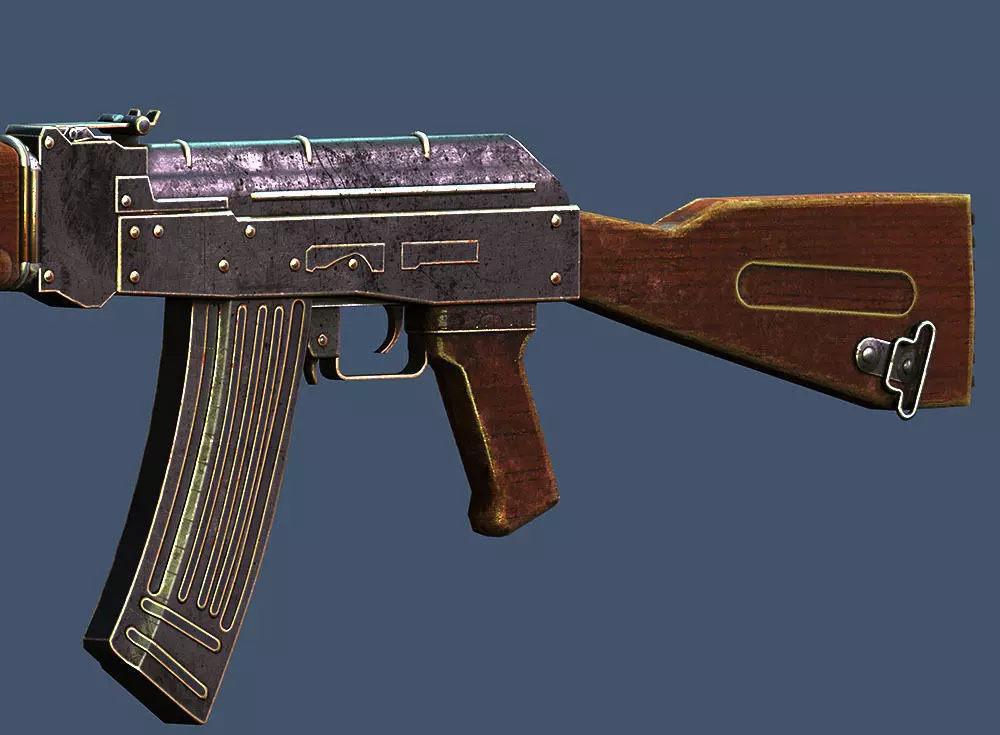 AK Gun Low-poly 3D model_4