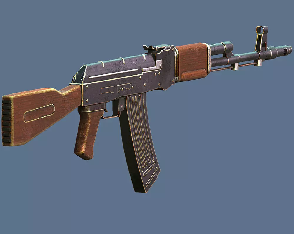 AK Gun Low-poly 3D model_2
