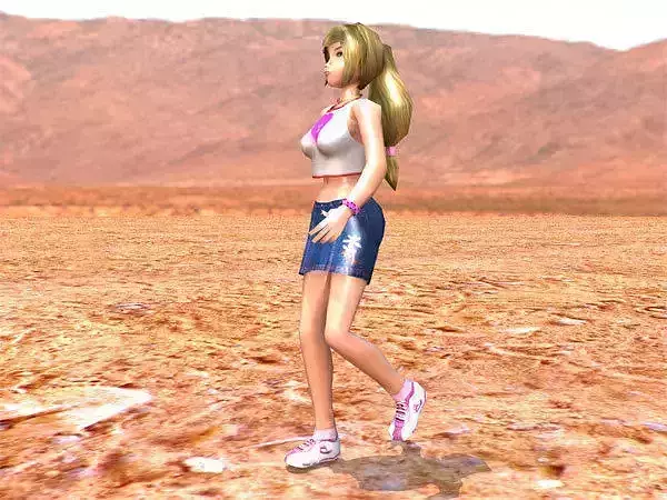 Anime Blondie girl Low-poly 3D model