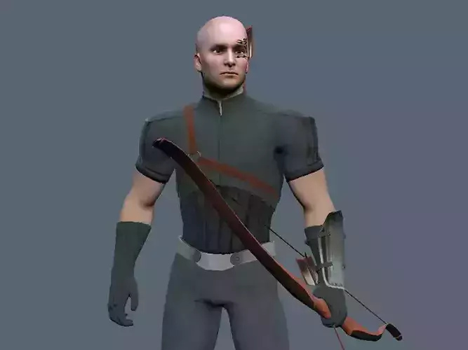 Archer 3D Model man with bow and arrow