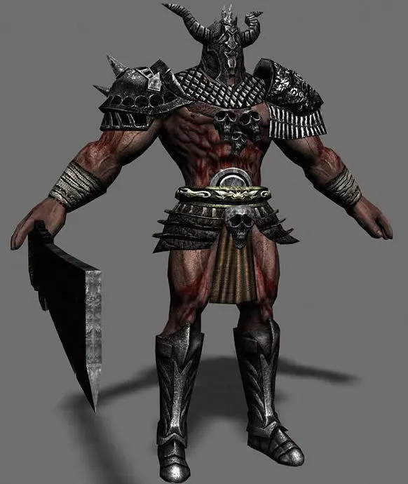 Armored Barbarian Low-poly 3D model