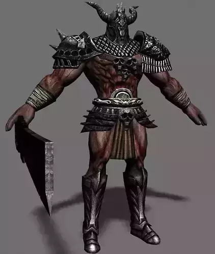 Armored Barbarian Low-poly 3D model