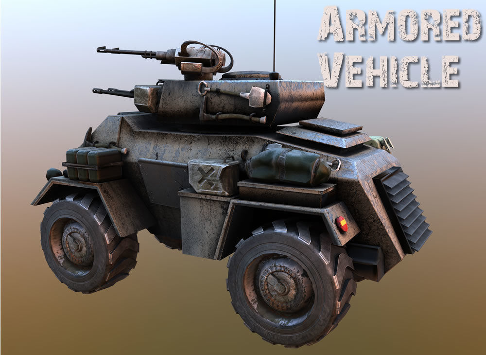 Armored Vehicle Low-poly 3D model_2
