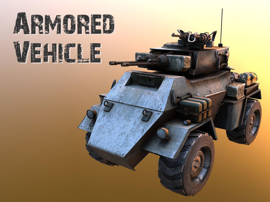 Armored Vehicle Low-poly 3D model_1