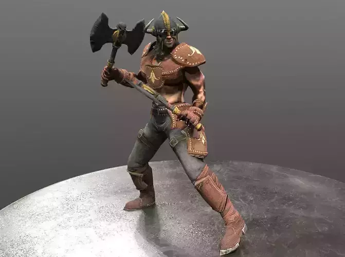 Barbarian man with gun