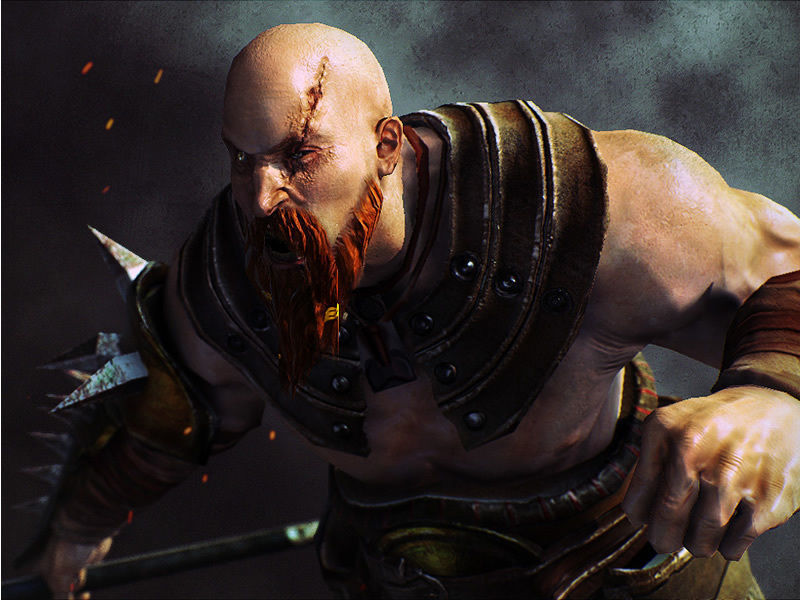 Barbarian 3D model warrior holding sword Low-poly 3D model_6