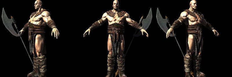 Barbarian 3D model warrior holding sword Low-poly 3D model_9