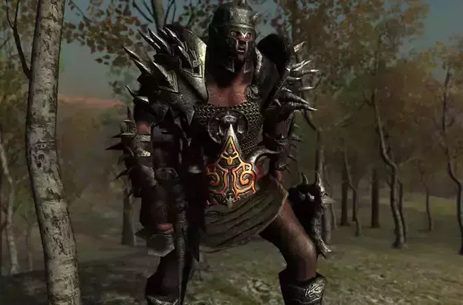 Barbarian Destroyer Low-poly 3D model