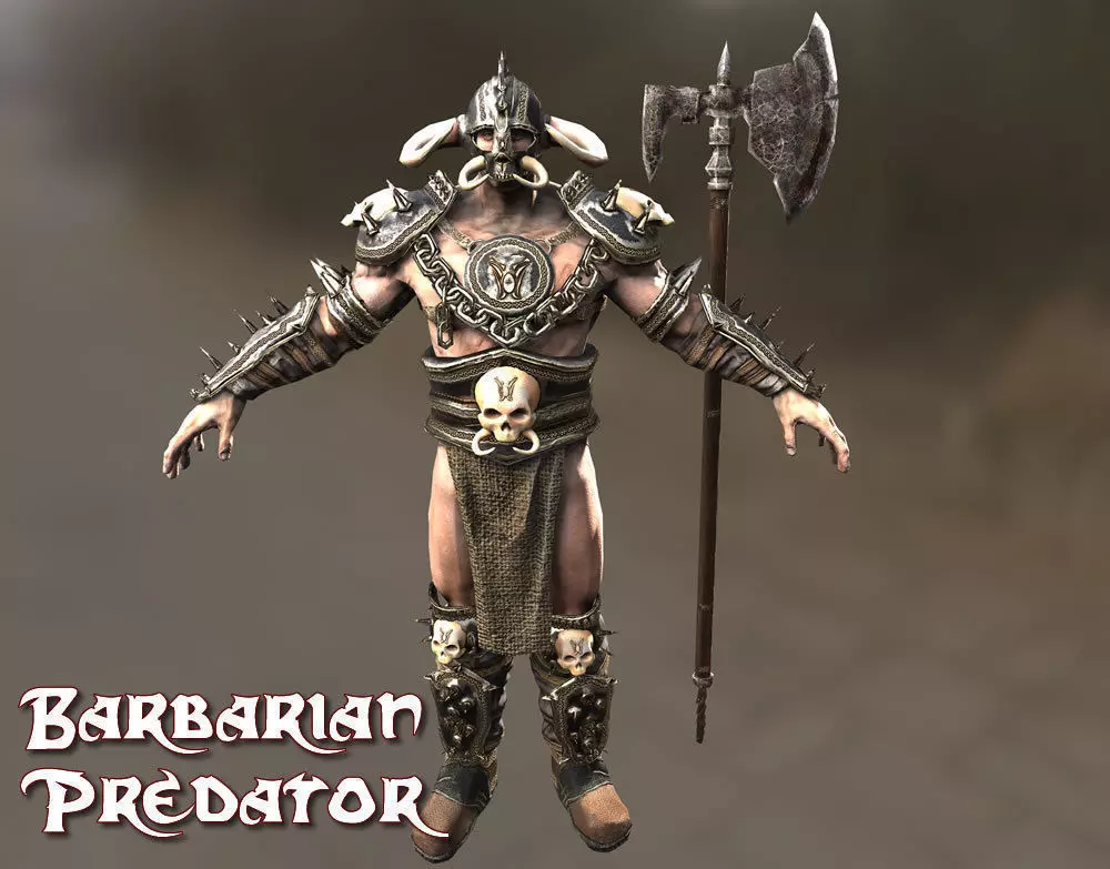 Barbarian Predator Low-poly 3D model_0
