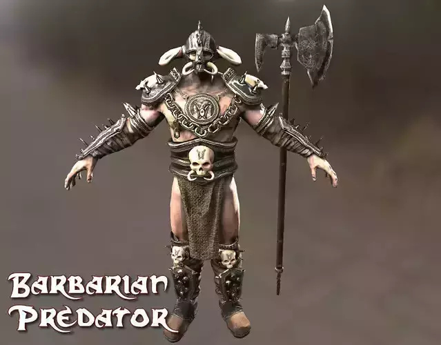 Barbarian Predator Low-poly 3D model