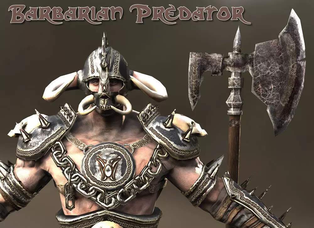 Barbarian Predator Low-poly 3D model_6