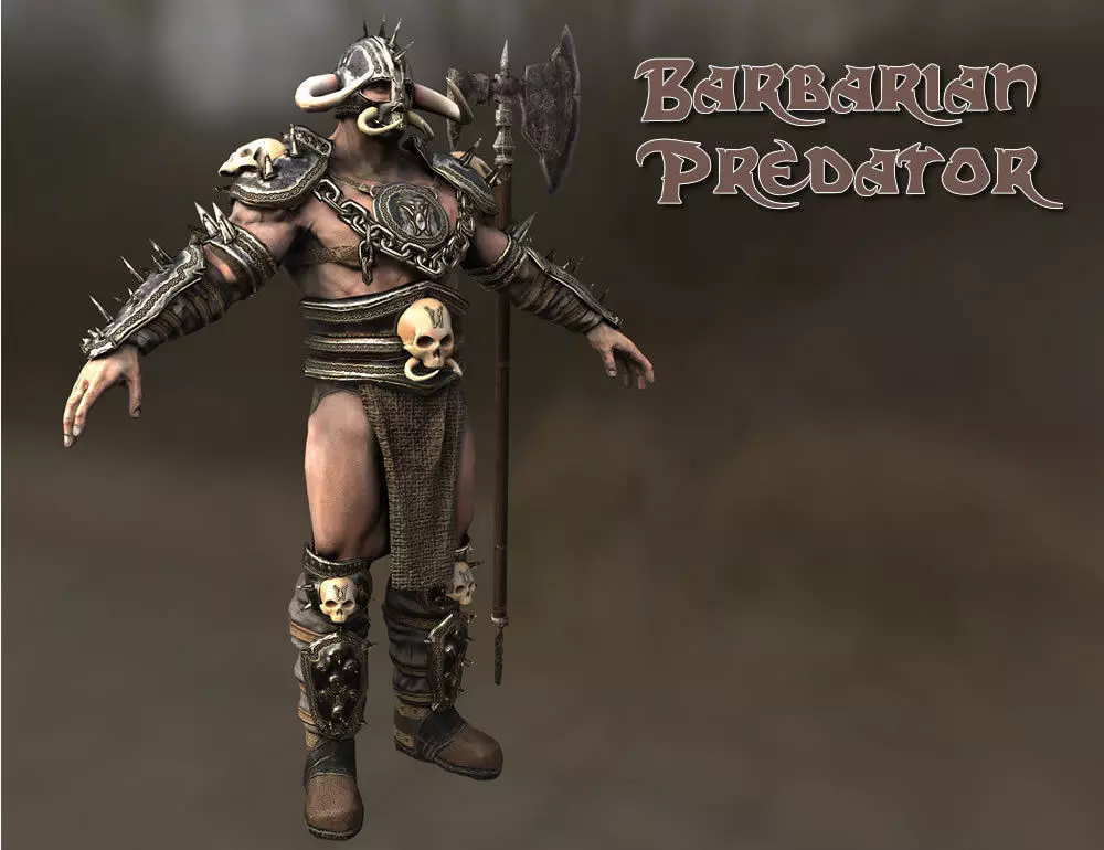 Barbarian Predator Low-poly 3D model_3