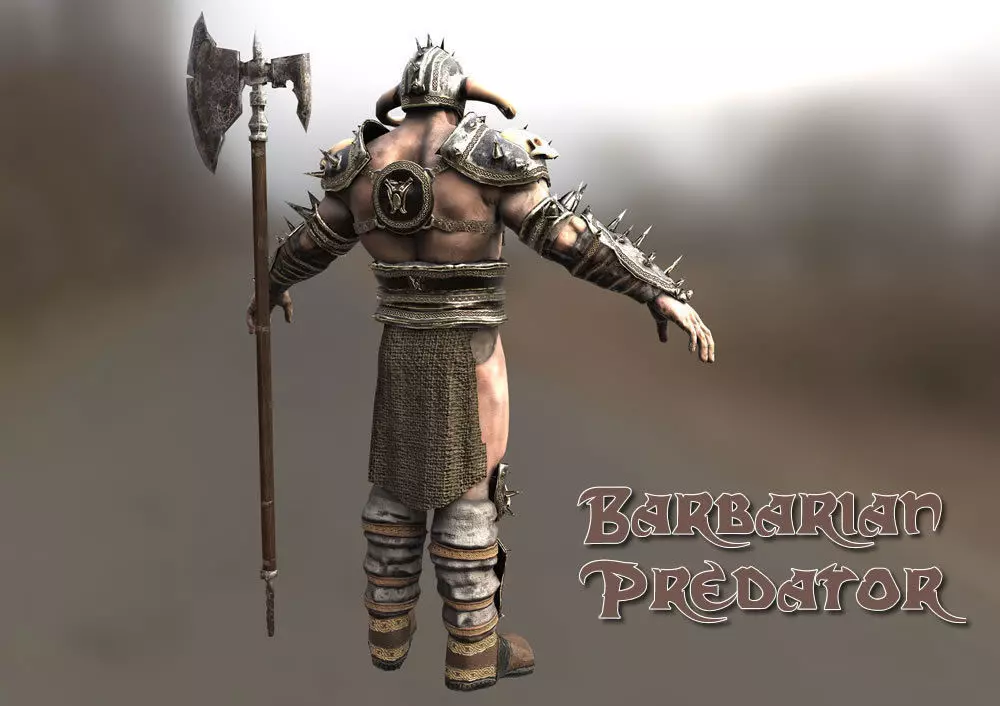 Barbarian Predator Low-poly 3D model_4