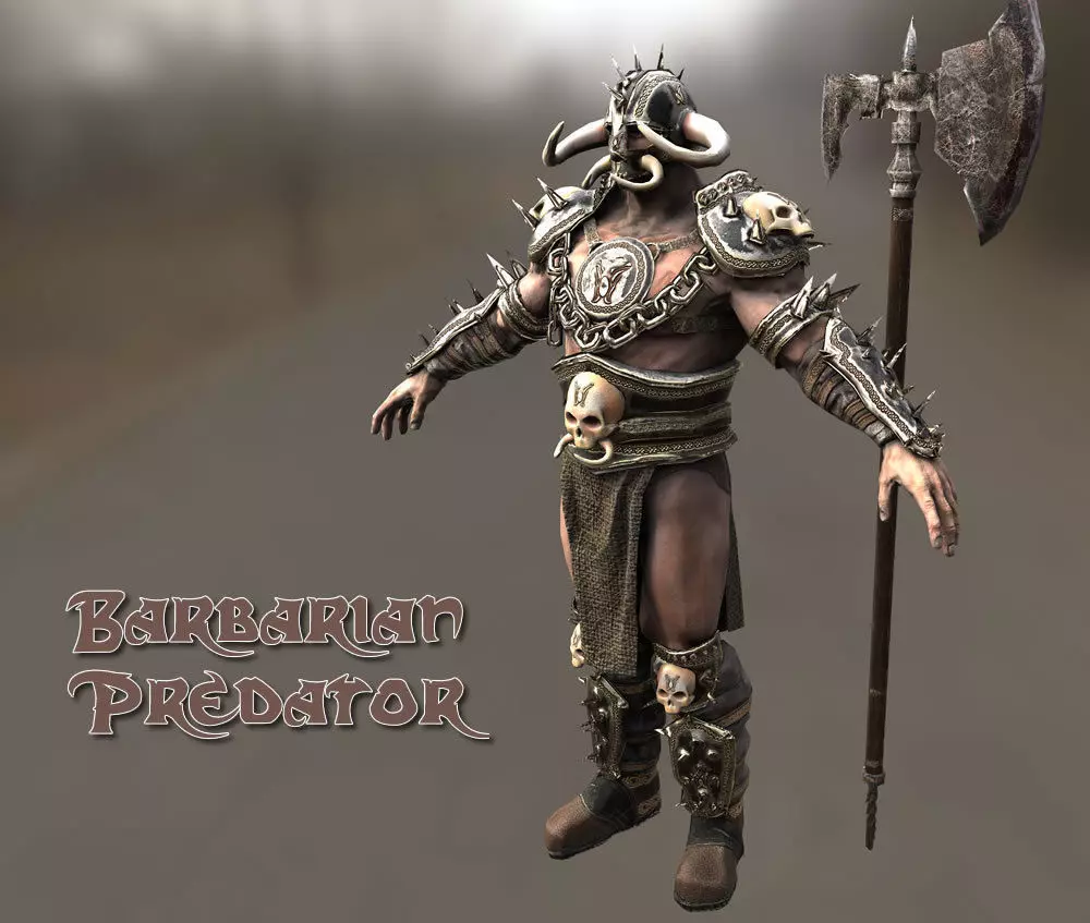 Barbarian Predator Low-poly 3D model_7