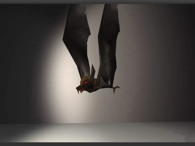 Bat flying in air Low-poly 3D model