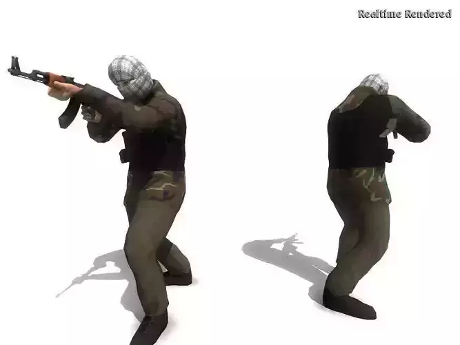 Civil Fighter Low-poly 3D model