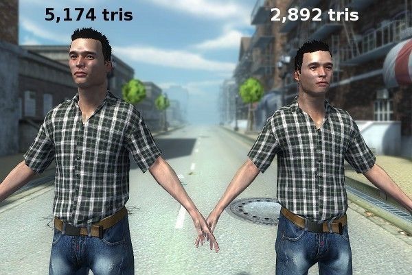 Civilian man in jeans and plaid shirt Low-poly 3D model_1
