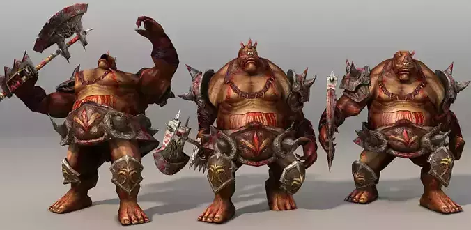 Cyclops group of monsters with weapons