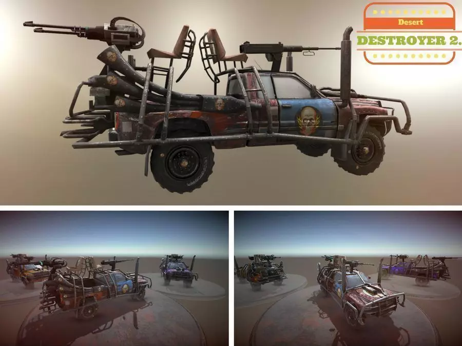 Desert Destroyer Low-poly 3D model_2