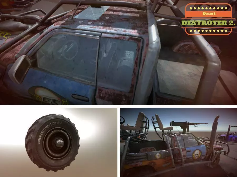 Desert Destroyer Low-poly 3D model_1