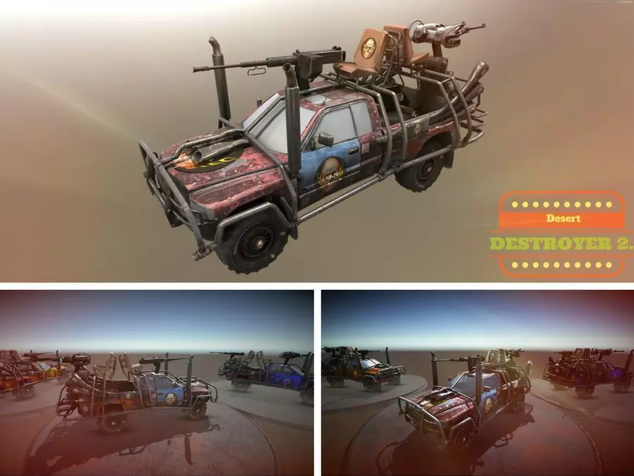 Desert Destroyer Low-poly 3D model_8