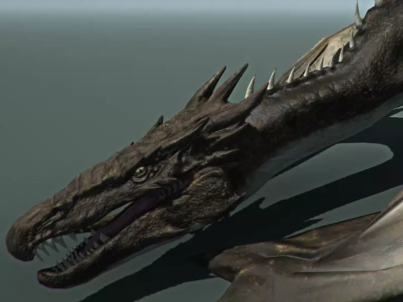 Dragon flying in sky Low-poly 3D model_1