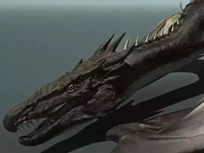 Dragon flying in sky