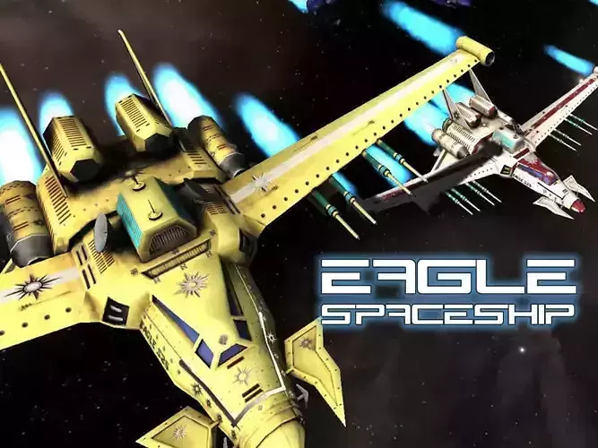 Eagle SpaceShip Low-poly 3D model
