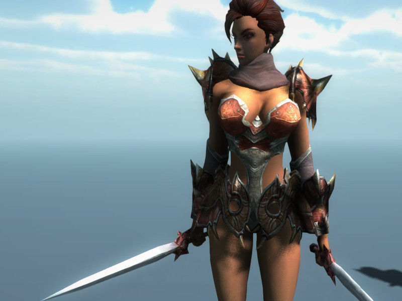 Female Barbarian Low-poly 3D model_3