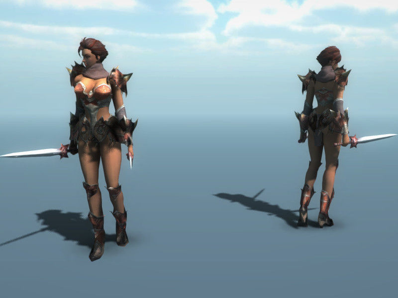 Female Barbarian Low-poly 3D model_4