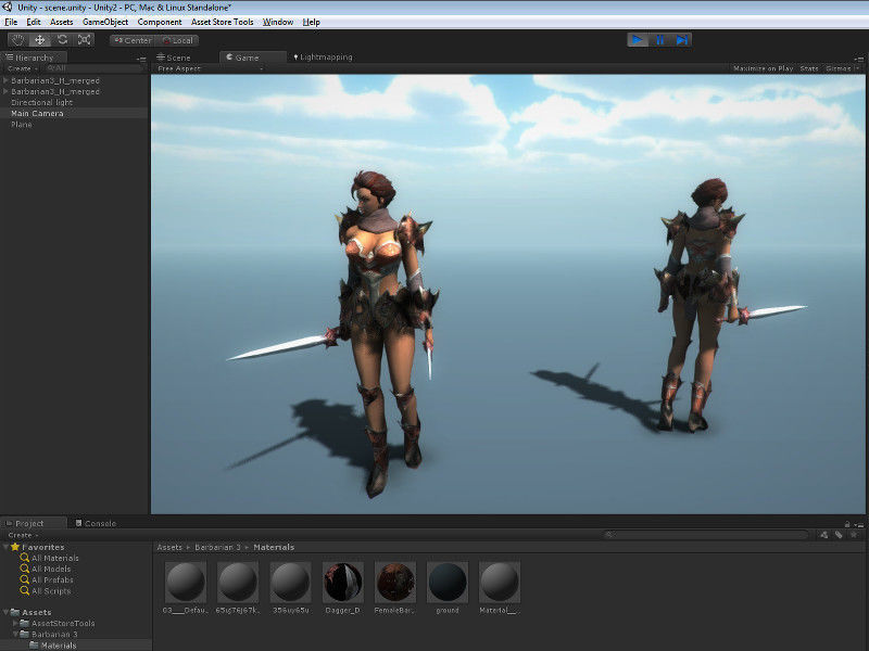 Female Barbarian Low-poly 3D model_1
