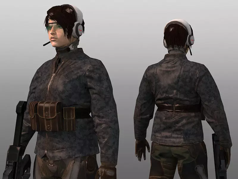 Female Scout Low-poly 3D model_6