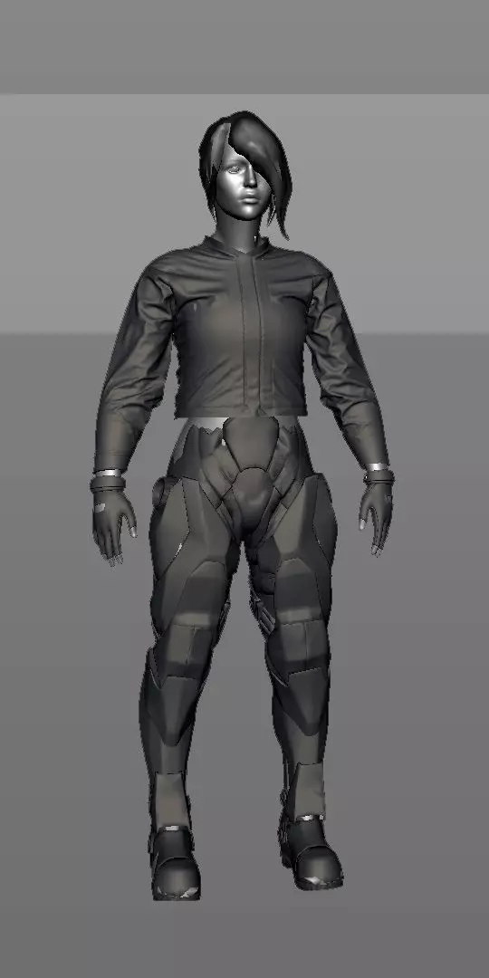 Female Scout Low-poly 3D model_3