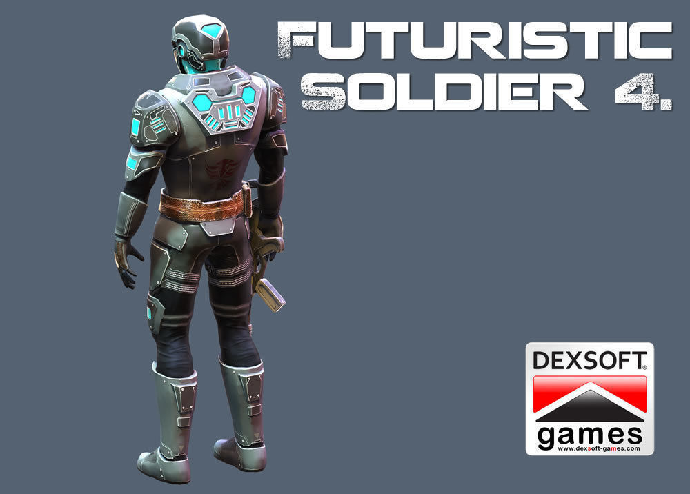 Futuristic Soldier 2 Low-poly 3D model_2