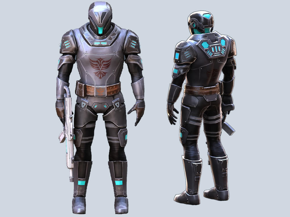 Futuristic Soldier 2 Low-poly 3D model_3