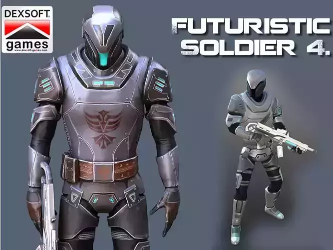 Futuristic Soldier 2 Low-poly 3D model