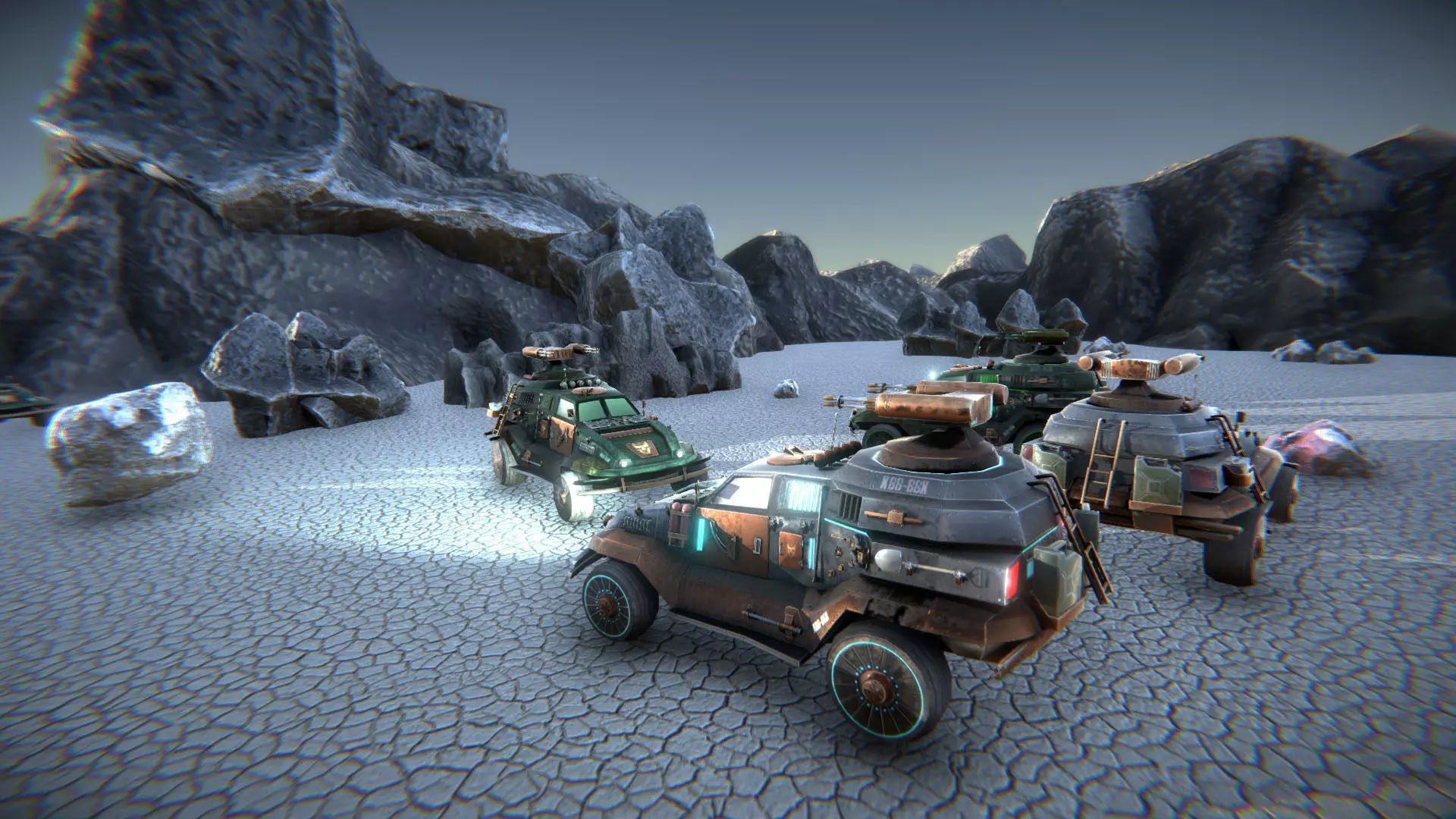 Futuristic car Low-poly 3D model_6